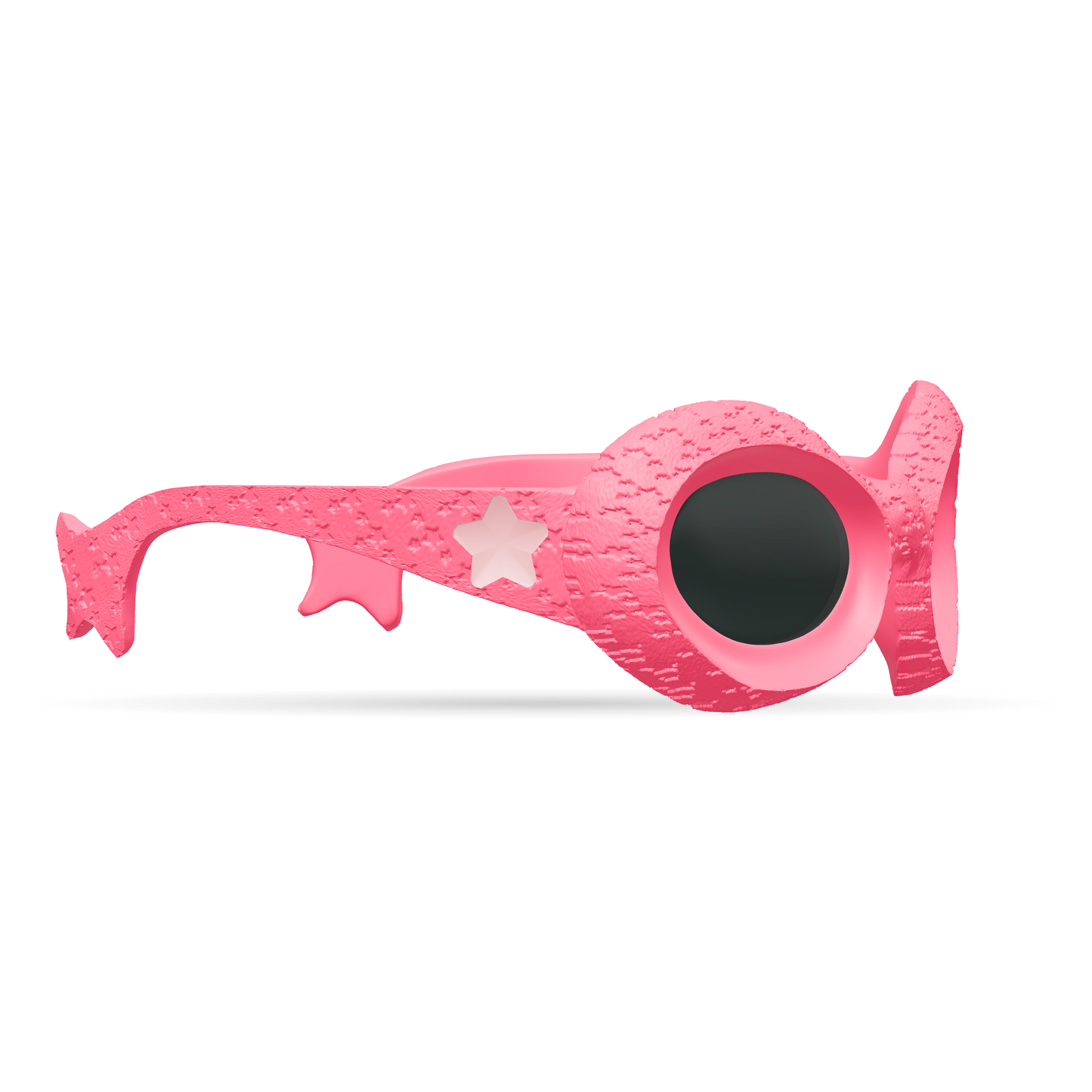 Infy Spicy Pink sunglasses, temple studio render