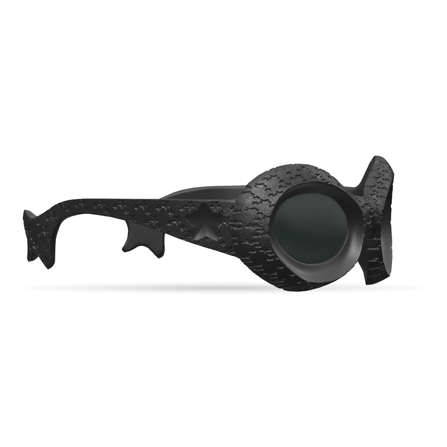 Infy Black sunglasses, temple studio render