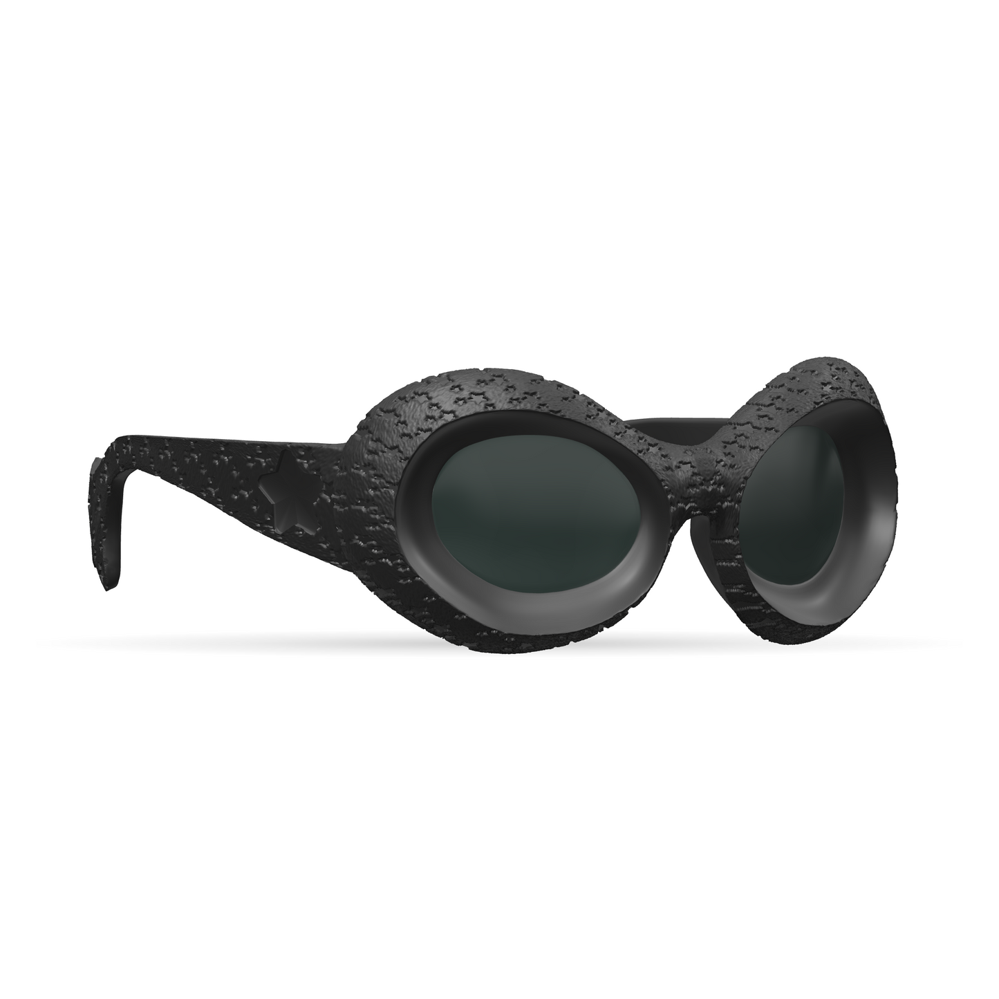Infy Black sunglasses, three-quarter studio render